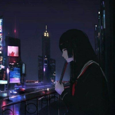 动漫头像女图片背影