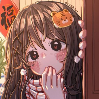 2023一家四口卡通头像红色