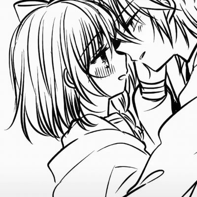 黑白漫画头像情头日系 8