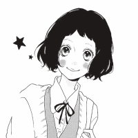 黑白漫画头像女生 1
