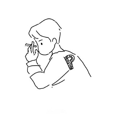 头像简约黑白手绘男 8