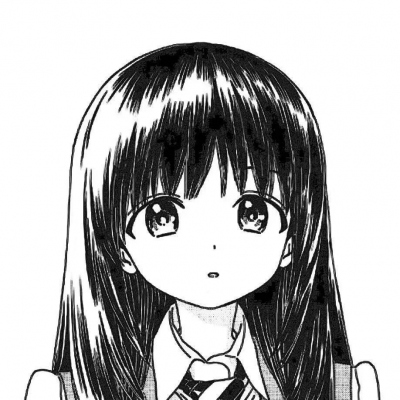 动漫头像二次元女黑白 5