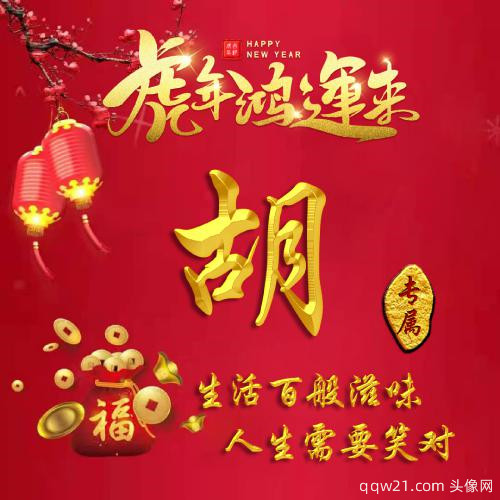 新年红色姓氏头像图片 5