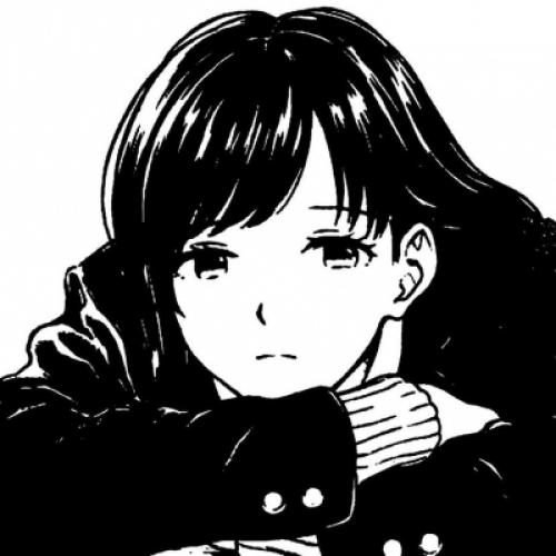 日系头像黑白害羞 2