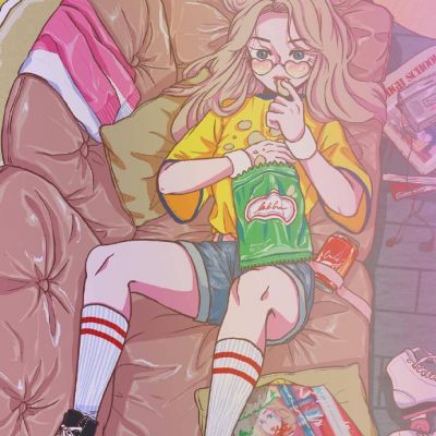 头像女ins原宿风手绘