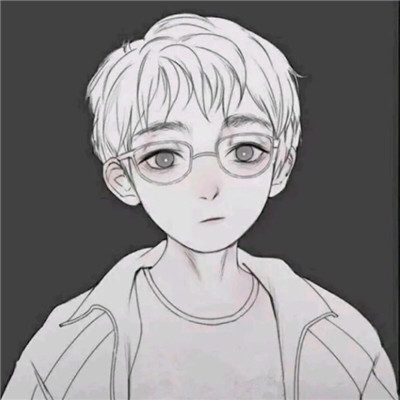 黑白漫画头像日系 2