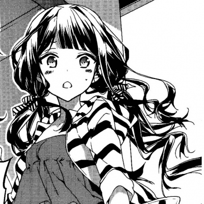 动漫头像二次元女黑白 4