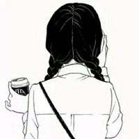 漫画头像女黑白打印 3