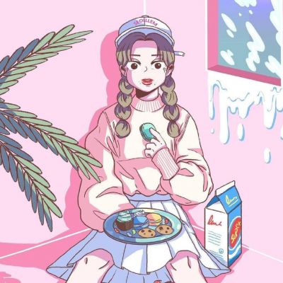 头像女ins原宿风手绘 6
