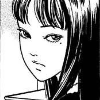 黑白漫画头像女生 5