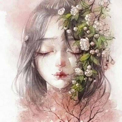 女生简约头像手绘图 6